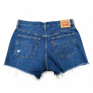 Levi’s 501 Cutoff Denim Shorts Frayed Hem High Rise Size 31